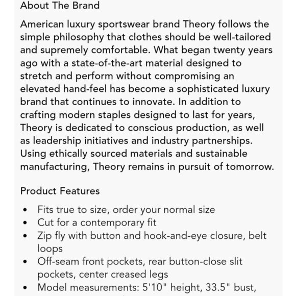 Theory Custom Max 2 Pants Black Wool Dress Pants Size 12 - Picture 11 of 12